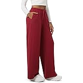 ODODOS Women's Stretch Fleece Wide Leg Sweatpants – Ultra-Soft Cozy Warm High-Rise Relaxed Lounge Pants with Pockets - 29"