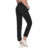 Little Donkey Andy Women's Ultra-Stretch Quick Dry Lightweight Ankle Pants Drawstring Active Travel Hiking