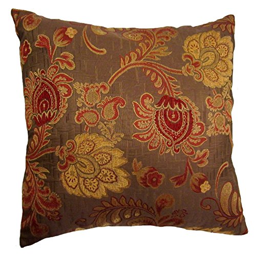 20x20 Burgundy and Gold Floral Brocade