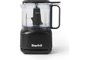 Starfrit Electric Food Chopper - 3.5 Cup BPA-Free Bowl - One-Touch Pulse and On - Integrated Drizzle Basin - Quick Chopping M