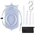 Silicone Enema Bag Kit - 2 Quart Capacity, 5 Multi-Size Reusable, Controlled Water Flow for Colon Detox Cleanse Enemas