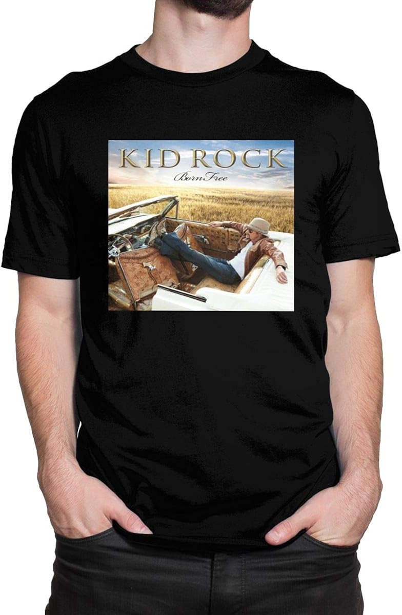 Kid Rock Born Free Men's TShirts Short Sleeve Round Neck