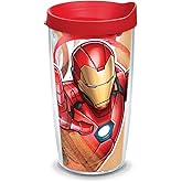 Tervis Marvel - Iron Man Made in USA Double Walled Insulated Tumbler Cup Keeps Drinks Cold & Hot, 16oz, Iconic