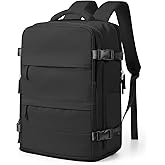 bergsalz Black Travel Laptop Backpack For Women Men,Carry On Backpack,Airplane Travel Essentials For Women,Personal Item Travel Bag Laptop Work Backpacks