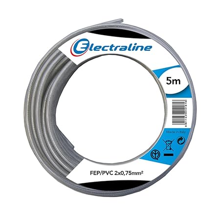 Kabel FEP/PVC - 2x075mm. - 5 mt - Transparent - Flach