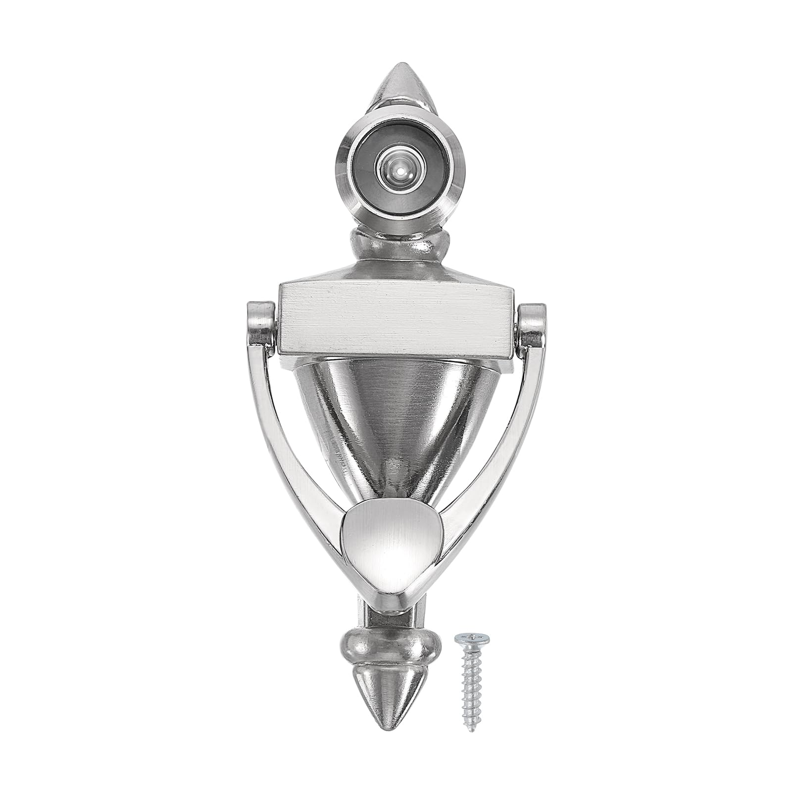 PATIKIL 9/16" Door Knocker with Viewer, 1 Pcs 180 Degree Door Viewer Die-Cast Construction with Peephole Fits 1-3/8inch to 2-3/8inch Door Peep Hole for Home Office Hotel, Chrome