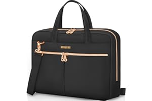 Ferkurn Laptop Bag Case 17 17.3 Inch Women Men Computer Bag Compatible with HP Envy Pavilion Omen/LG Gram/MSI/Dell XPS/Thinkpad/TUF Vivobook/Acer, Shoulder Strap Messenger Briefcase, Black