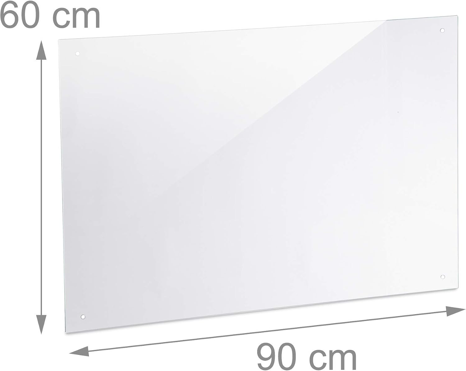 Relaxdays 10029440_1198 Kitchen Splashback Panel, Safety Glass, Cooker Splatter Guard, 90 x 60 cm, Wall-Mount, Transparent - Image 5