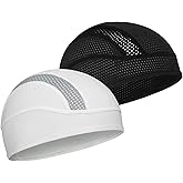 Skull Cap Helmet Liner Beanie, Cooling Mesh Cycling Running Hat for Men Women, Fits Under Helmets