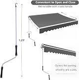 iropro 2.5x2M Grey Manual Retractable Patio Awning Sun Shade Canopy Gazebo UV view 3