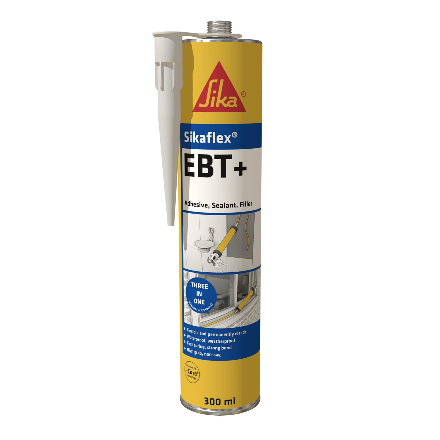 Sika Sikaflex EBT+ Adhesive, Sealant and Filler, Clear, 300 ml