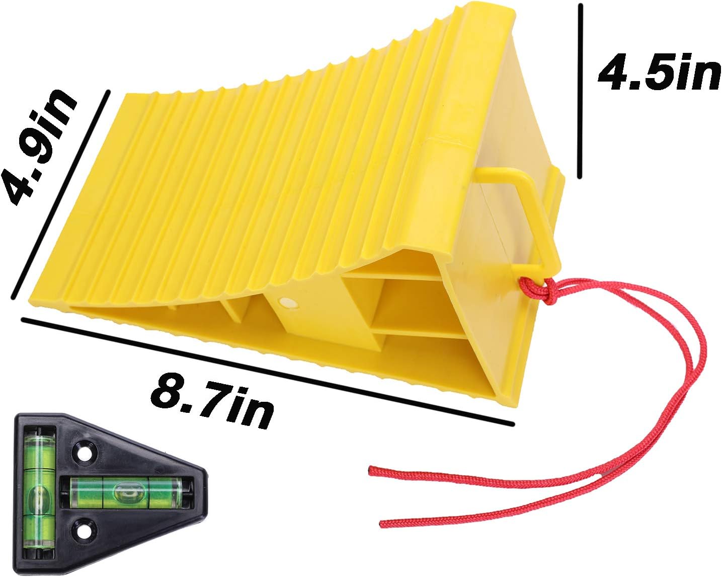 Homeon Wheels RV Camper Large Wheel Chocks with Handle and Rope for Safety-Car Chocks, Tire Chocks, Trailer Solid Heavy Duty Wheel Chocks-2 Packs.(Yellow): Automotive