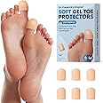 Dr. Frederick's Original Soft Gel Toe Protectors for Men & Women - 6 ct - Toe Caps for Foot Pain Relief - Sleeves for Ingrown Toenails, Corns, Calluses, and Blisters - Medium - Beige