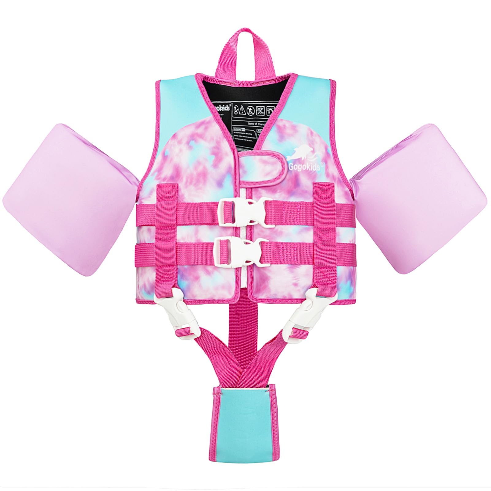 Gogokids Kids Swim Vest Float Armbands, Toddler Jacket-style Swimming Buoyancy Flotation with Adjustable Straps Children Float Jacket for Boys Girls (2-3 Years/15-19 KG)