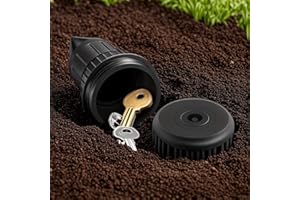 Outdoor Key Hider, Fake Sprinkler Head Stash Box, Waterproof Container to Secure Spare Keys, Discreet Design to Blend in with