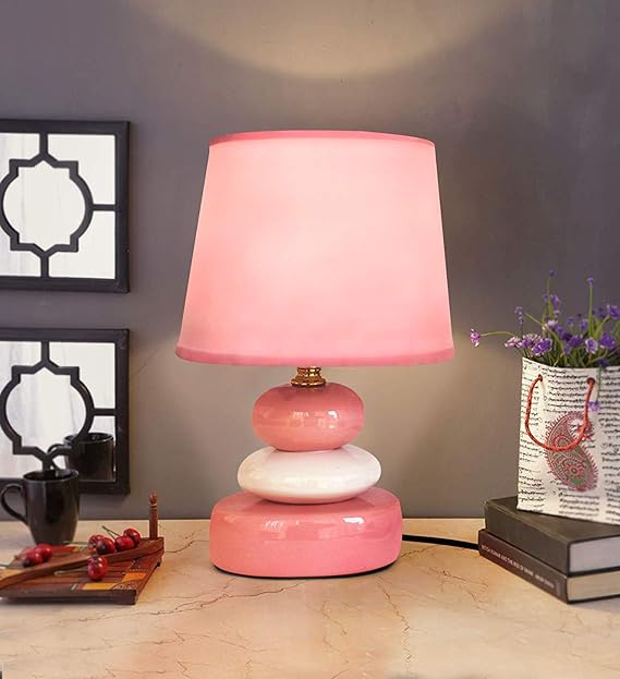 TIED RIBBONS Designer Table Lamp for Home d�cor Bedside Table Office Bedroom Living Room (Spring Yellow, 27cm X 18cm)