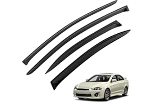 Viimepis Window Visors Rain Guards Compatible with 2008-2017 Mitsubishi Lancer & Evolution, Tape-On Side Window Deflectors for 08-17 Lancer & Evolution Evox / Evo10