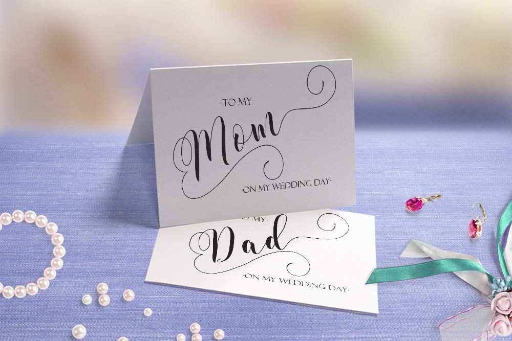 Amazon Com Wedding Card To My Mother And Father To My Parents Of The Bride Groom Cards Stepmother Stepfather On My Wedding Day Two 2 Cards Handmade