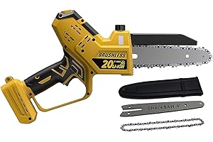 Cordless Mini Chainsaw for Dewalt Battery 20V MAX, Auto-Oiler, 8-Inch and 6-Inch 2-in-1 Brushless Cordless Pruning Chainsaw, 