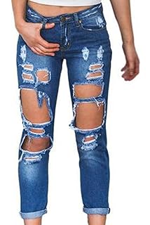 Pantalones Rotos Mujer Mujer Vaqueros Push Up Rotos Ocio Estilo