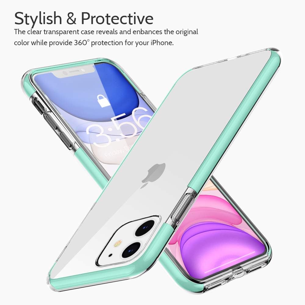 Amazon Com Fga Iphone 11 Case Iphone 11 Clear Case Clear Transparent Soft Hybrid Protective Flexible Tpu Cute Bumper Cover Skin For Iphone 11 6 1 Inch 19 Released Mint Green