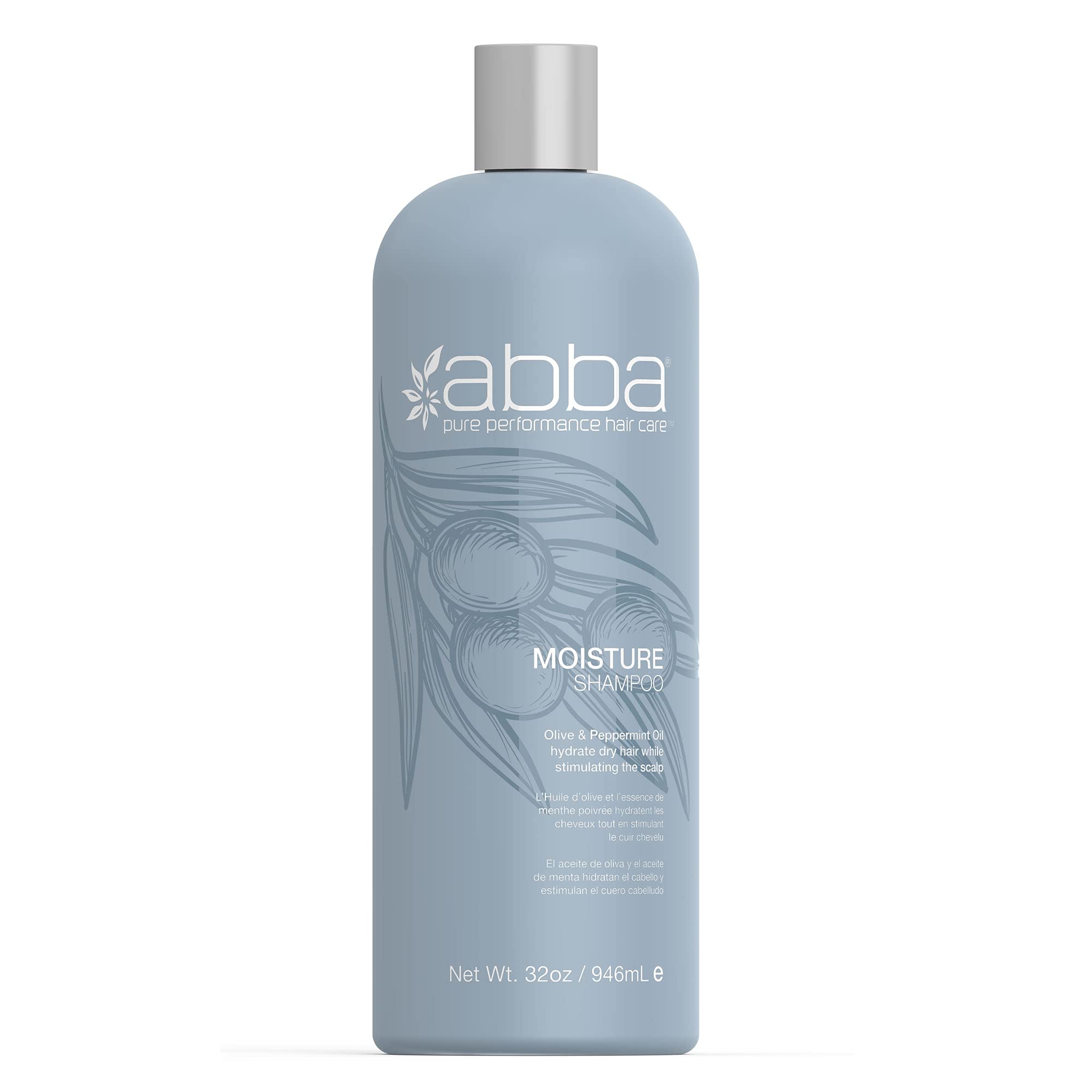 ABBA Moisture Shampoo - Color-Safe - Hydrates And Strengthens Hair - Eliminates Static Frizz And Softens Tresses - Helps Moisturize Dry, Damaged And Brittle Hair - 32 Fl Oz/946 Ml