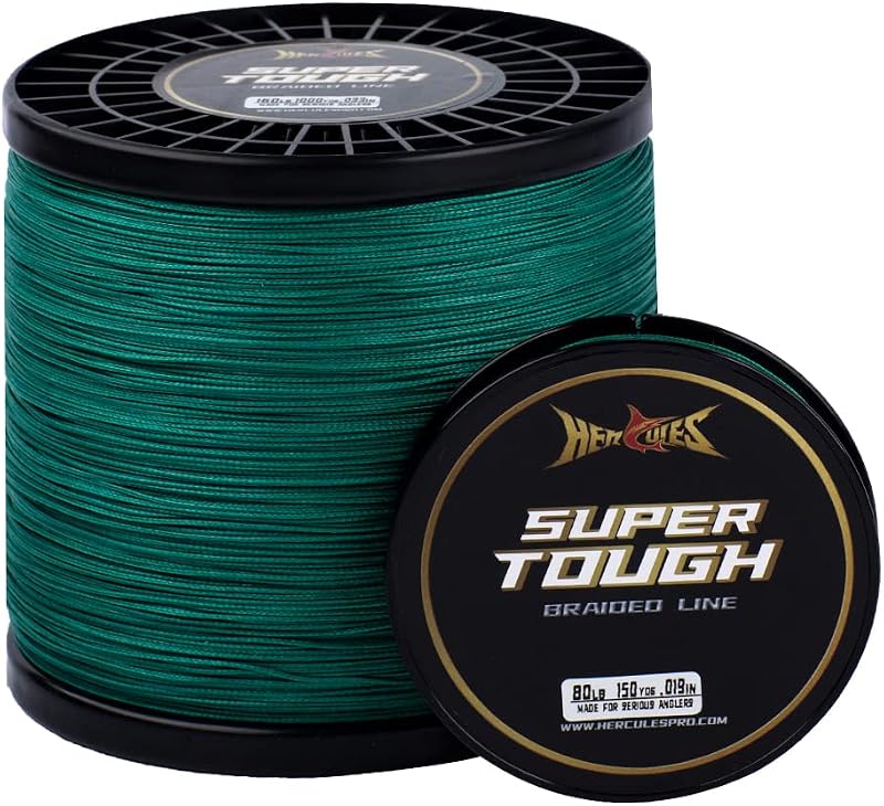 HERCULES Super Tough Braided Fishing Line 150 Yards 4lb Moss Green