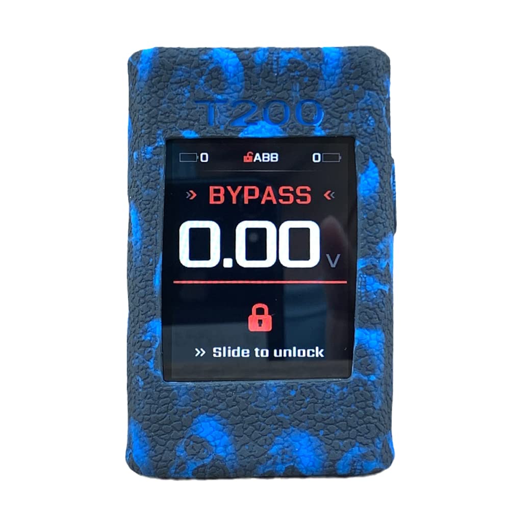RUIYITECH Protective Silicone Case Sleeve Skin Cover for GeekVape T200 Aegis Touch Mod Kit (Skull Blue)
