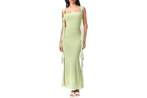 CIDER Formal Dresses for Women Wedding Guest Dresses Summer Maxi Dress Sleeveless Mesh Ruffle Cocktail Bodycon Dresses 2025