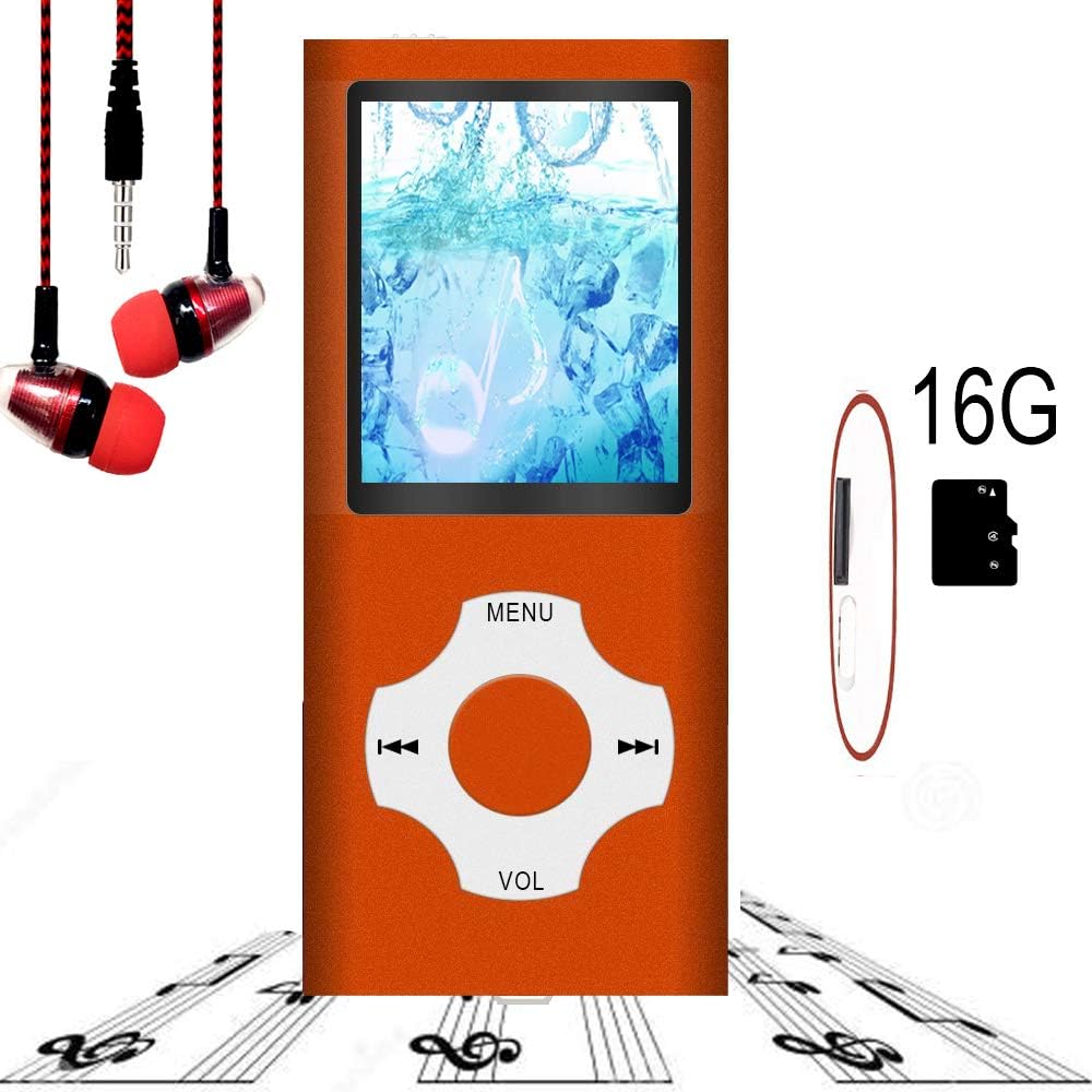 Mp3 Player, Frehovy Hi-Fi Sound, with FM Radio, Recording Function Build-in Speaker Expandable Up to 64GB with Noise Isolation Wired Earbuds ¡