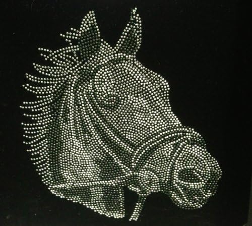 Horse Face Rhinestone Transfer Iron On Hot Fix Motif Bling Applique - DIY