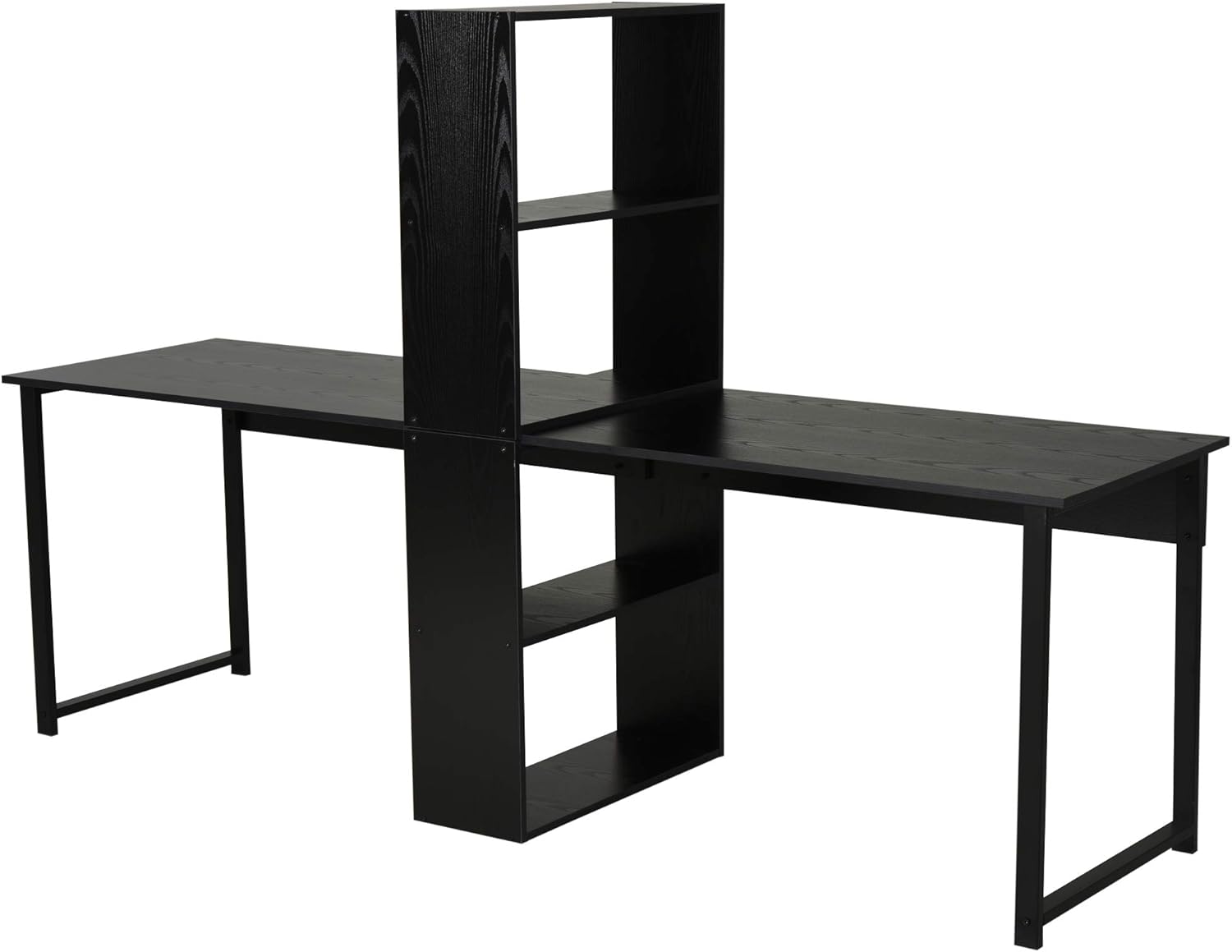 88" Extra Long 2Person Computer Desk w/Bookshelf Combo Double Workstation