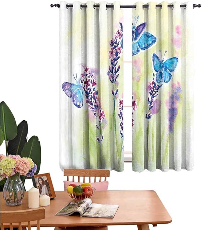 Cortinas perforadas para sala de estar con diseño de cuadros clásicos