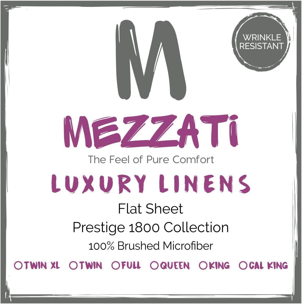 Mezzati Luxury Flat Top Sheet – Soft and Comfortable 1800 Prestige Collection – Brushed Microfiber Bedding (Gold, Queen Size): Home & Kitchen