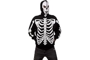 Calhoun Men's Glow in The Dark Skeleton Costume Zip Hoodie