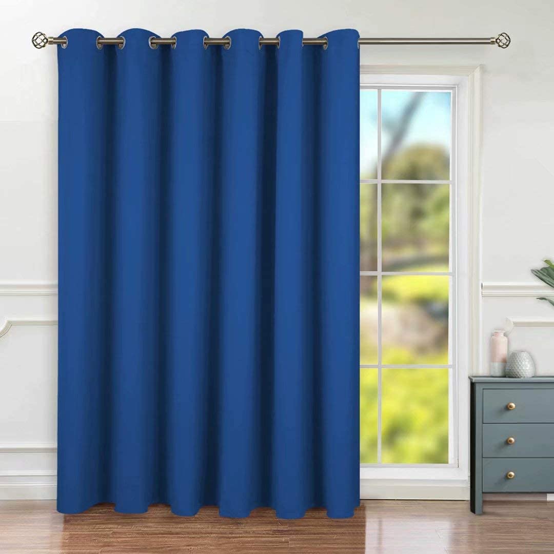 BGment Fashion Sliding Door Curtain 120 X 96 Inches, Wide Thermal Blackout Curtains Room Darkening Room Divider Window Drape, 1 Panel, Royal Blue, 96 Length X Wide 120 — image 1