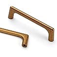 Asidrama 10 Pack 3.75 Inch(96mm) Antique Brass Cabinet Pulls Vintage Retro Cabinet Handles Cupboard Handles Kitchen Cabinet Hardware for Cupboard Drawer Pulls