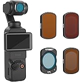 UTEBIT 4 Pack ND &amp; CPL Filter Set Compatible with DJI Osmo Pocket 3 4 | ND16 + ND64 + ND256 + CPL Polarizing, Action Camera Neutral Density Filters HD Optical Glass Magnetic Filter Accessories Kit