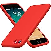 CellEver Heavy-Duty Silicone Case for iPhone SE 2022 (3rd Gen)/iPhone SE 2020 (2nd Gen)/iPhone 8/7 - Military Drop Protection, Elevated Screen & Camera Protection, Scratch-Free Interior, Bright Red