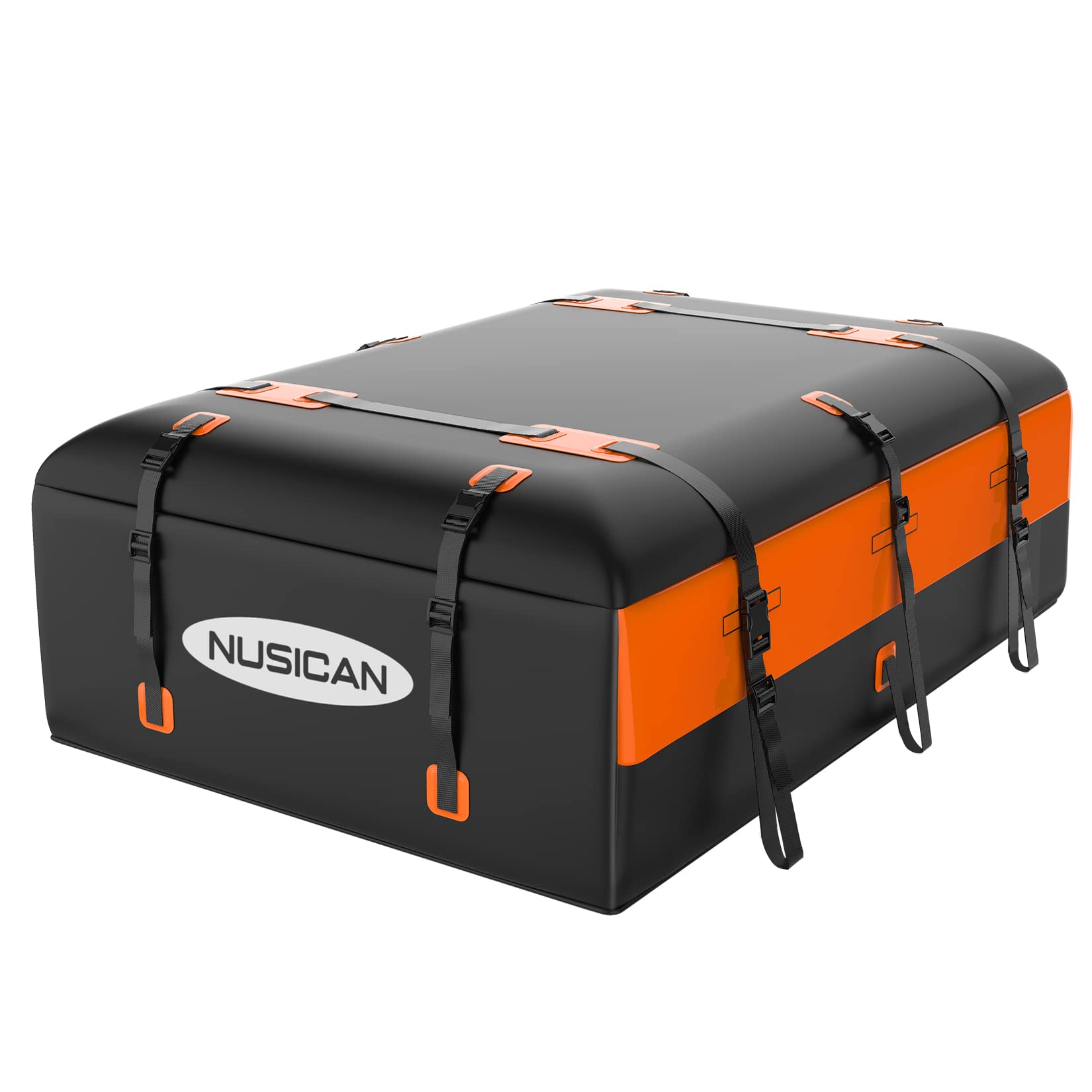 Photo 1 of Car Rooftop Cargo Carrier Bag, NUSICAN 21 Cubic Feet 100% Waterproof Soft Car Roof Bag for All Vechicles SUV with/Without Racks, Anti-Tear 840D PVC, with Anti-Slip Mat + Storage Bag