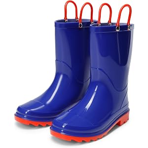 DREAM PAIRS Kids Waterproof Rain Boots | Easy-On,Lightweight,Non-Slip Outsole,Outdoor Rainy Play,Unisex Boys Girls Toddler,Co