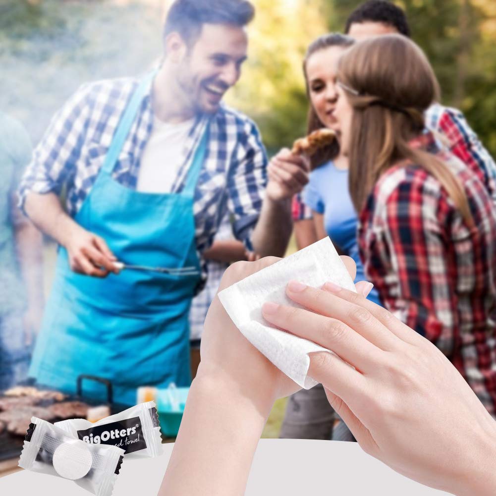 BigOtters 200PCS Compressed Towels, Disposable Face Towels for Travel Cleaning Supplies, Expandable Wipes Tablets Survival Gear and Supplies for Outdoors Camping Hiking Hotel