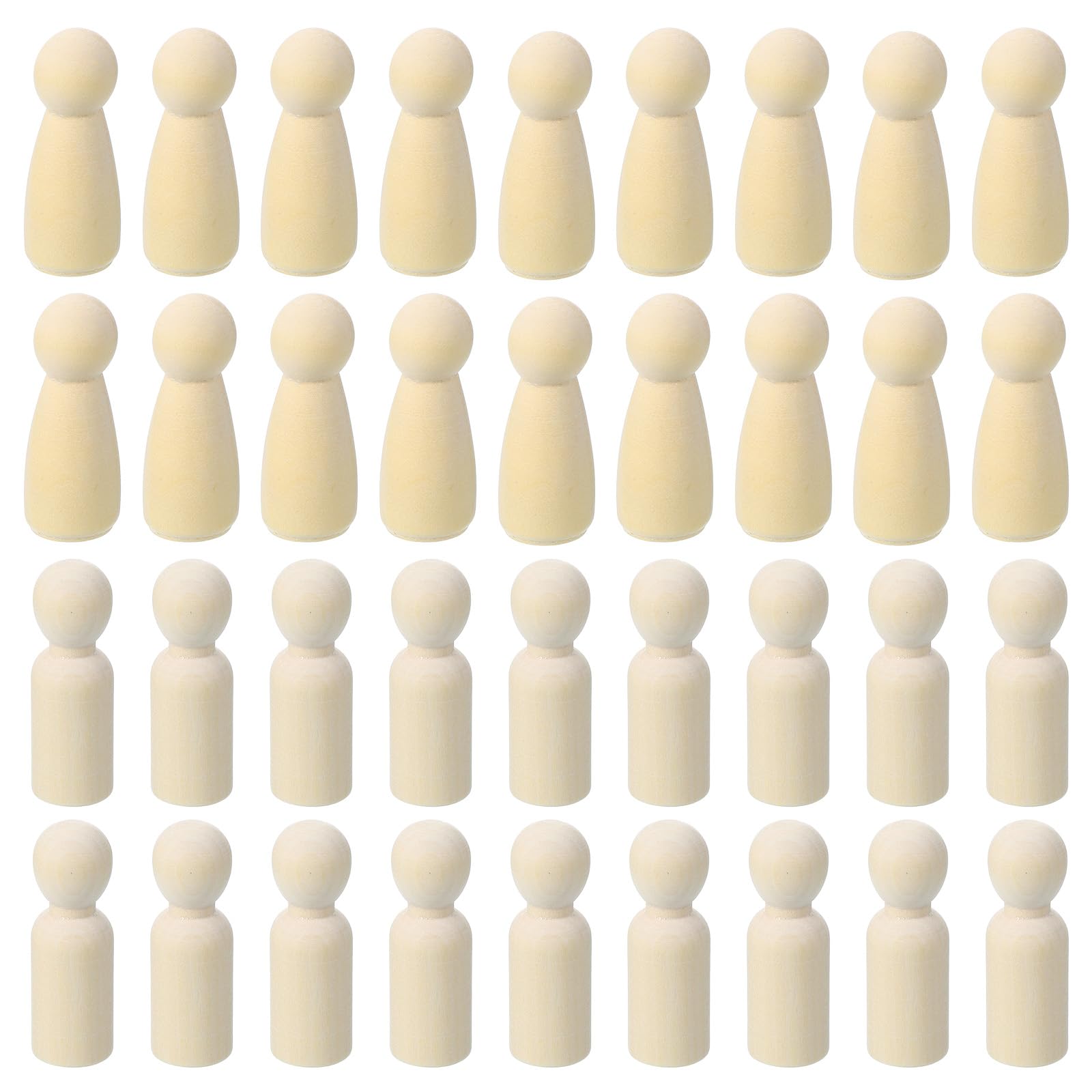 PATIKIL 2.1" Height Wooden Pegs Peoples, 36Pcs Wood Pegs People Unfinished Bodies Natural Wood Figures for Painting DIY Crafts Arts Graffiti