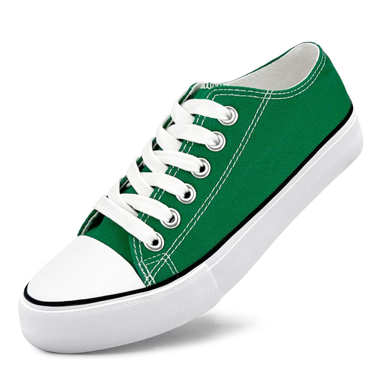 Photo 1 of **PICTURE FOR REFERENCE GREEN TAG IS NOT CORRECT*** Unisex Low Top Lace Up Casual Canvas Shoes for Women and Men, Comfortable Lightweight Classic Fashion Sneakers Popular 2025, Zapatillas Casual De Lona De Moda para Hombre Y Mujer Green size 38