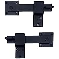 Fpz-bd 2 Pcs Heavy Duty 5.5" Wrought Iron Door Latch, Solid Metal Flip Latch Lock for Wooden Barn Door/Fences Add More Security and Privacy (Black)