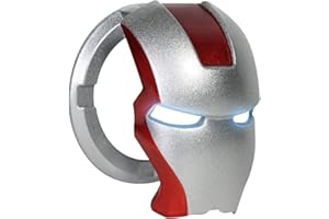 OFFCURVE Iron Man Car Engine Start Stop Button Cover, Anti-Scratch Push Start Button Cover, Auto Interior Ignition Accessories (Silver-Red)