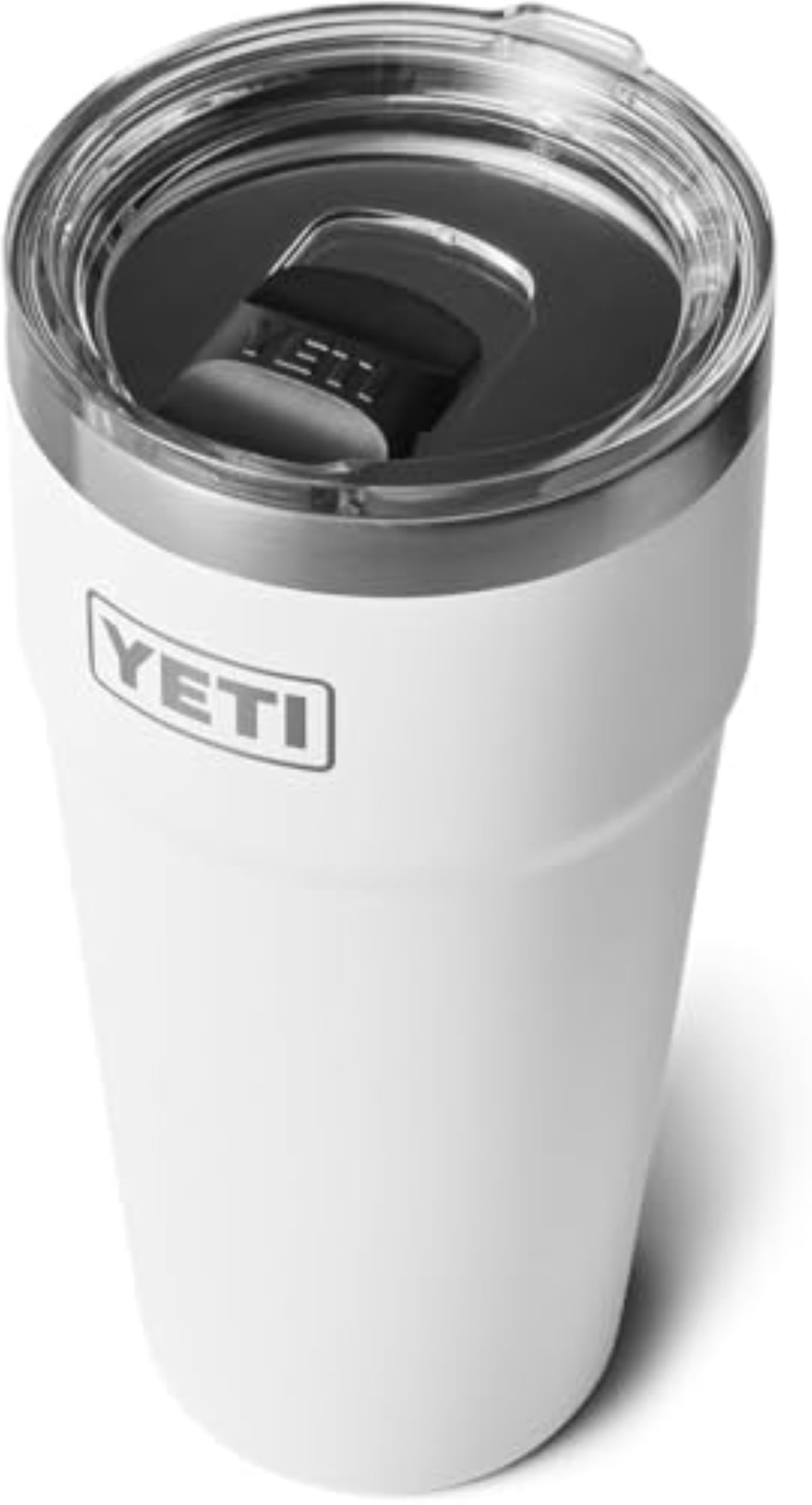 YETI Rambler 30 oz (887 ml) Stackable Cup with Removable Magslider Lid, Stainless Steel Vacuum Insulated Coffee Cup, White