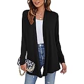 Ladlop Women's Lightweight Open Front Cardigans Long Sleeve Casual Soft Drape Fall Cardigan