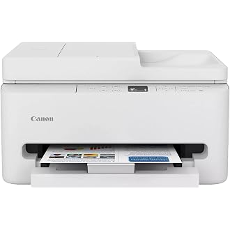 Canon PIXMA TR7120 Wireless Color Inkjet Printer, Duplex Printing, White – Home Printer with Copier/Scanner, Auto Document Fe