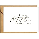 PartyGifts&beyond to My Mother Wedding Day Cards from The Bride or Groom Gold Foil Wedding Cards for Parents(Mother)